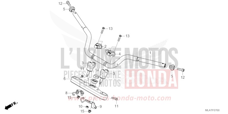TUYAU DE GUIDON/PONT SUPERIEUR de CMX 1100 "Rebel" MAT BETA SILVER METALLIC (NHC08) de 2026
